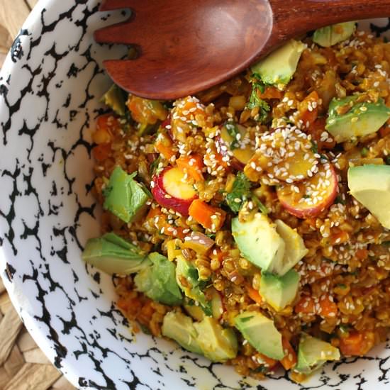 Farro-Carrot Salad - Recipe photo by Food Gal