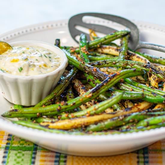 Skillet blackened green beans - Recipe photo by a zest for life