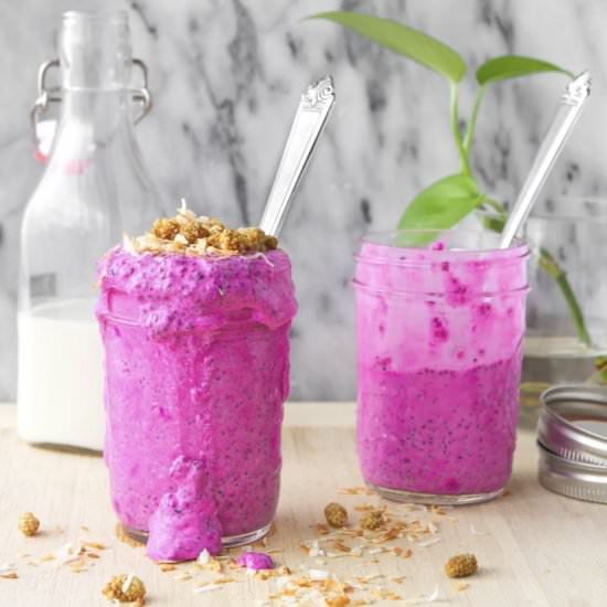 Guava Chia Pudding With Dragonfruit - Recipe photo by ChefDeeBoss