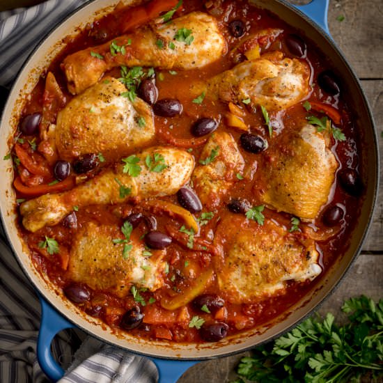 Chicken Cacciatore - Recipe photo by KitchenSanctuary