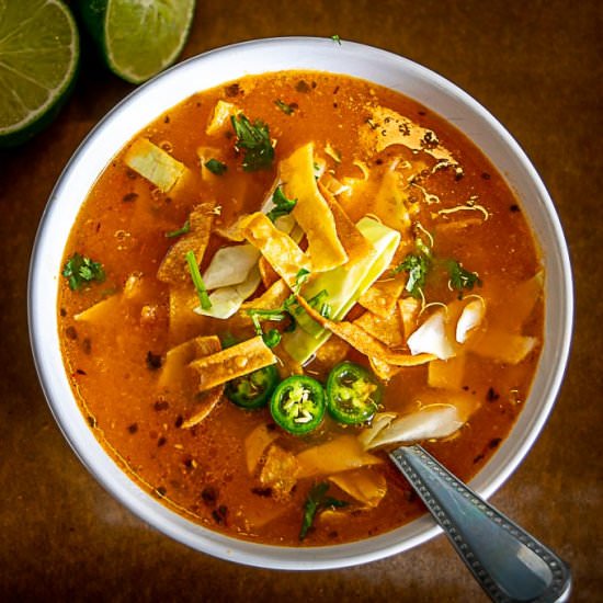 Vegetarian Tortilla Soup - Recipe photo by MexicanPlease