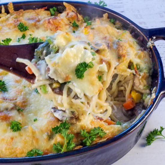 Healthy Turkey Tetrazzini - Recipe photo by Food Meanderings