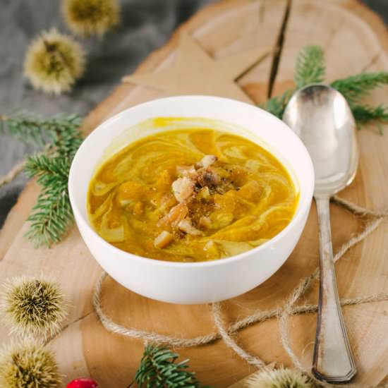 Pumpkin and Chestnut Soup Recipe - Recipe photo by zesttangerine