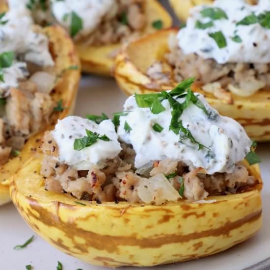 Stuffed Delicata Squash - Recipe photo by Whitney Bond