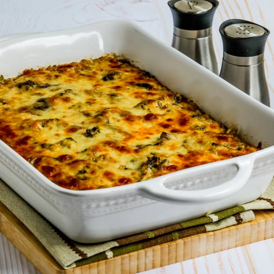 Cheesy Vegetarian Casserole - Recipe photo by kalynskitchen