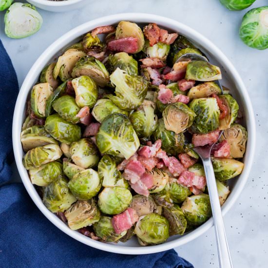 Balsamic Bacon Brussel Sprouts - Recipe photo by EvolvingTable