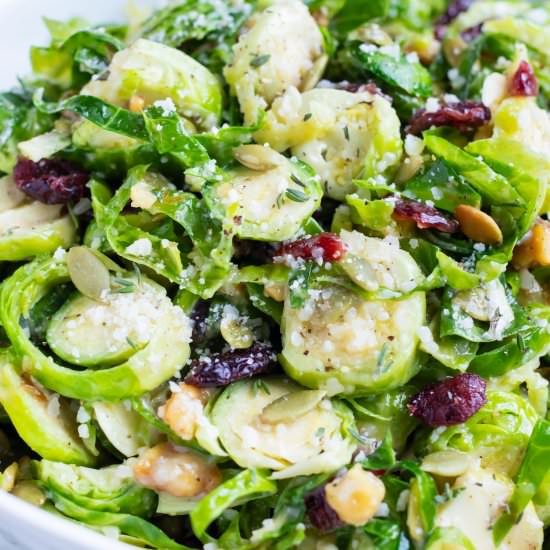 Shaved Brussels Sprouts Salad - Recipe photo by EvolvingTable