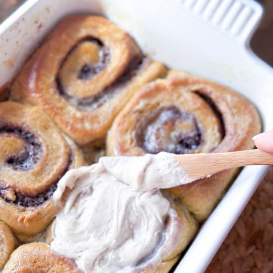 Pumpkin Chai Cinnamon Rolls - Recipe photo by Foodie Gal Fresh