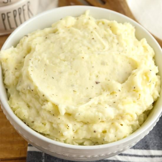 Garlic Cream Cheese Mashed Potatoes - Recipe photo by OnMyKidsPlate