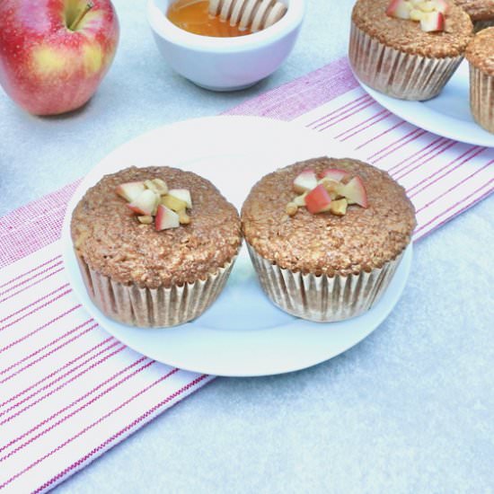Apple Walnut Honey Bran Muffins - Recipe photo by anothertablespoon