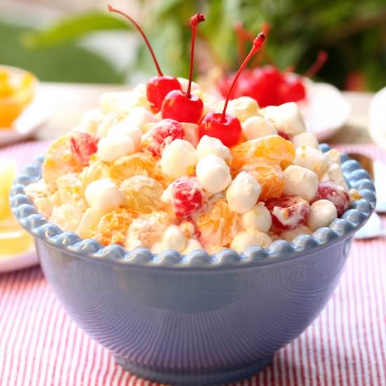 Ambrosia Fruit Salad with Cherries - Recipe photo by CouponClippingCook
