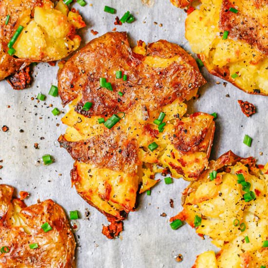 Smashed Potatoes - Recipe photo by Family Food on the Table