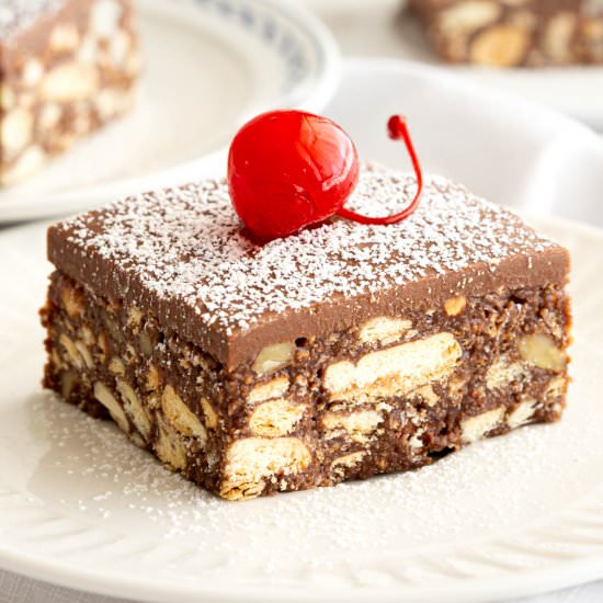 Chocolate Hedgehog Slice – No Bake! - Recipe photo by Wandercooks