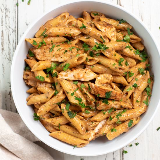 Spicy Chicken Pasta - Recipe photo by biscuitsandburlap
