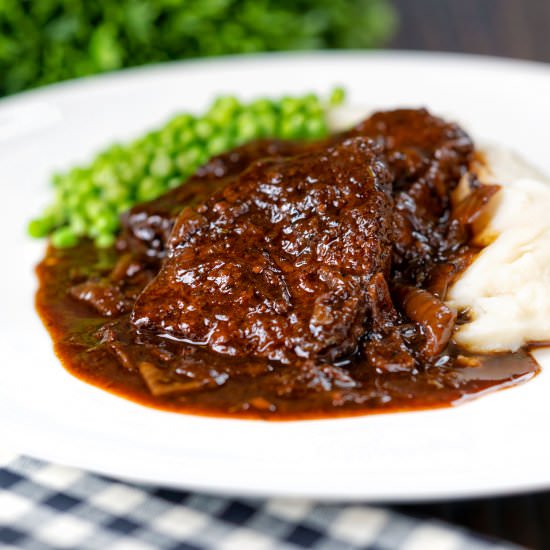 Braised Steak & Caramelised Onions - Recipe photo by Brian Jones