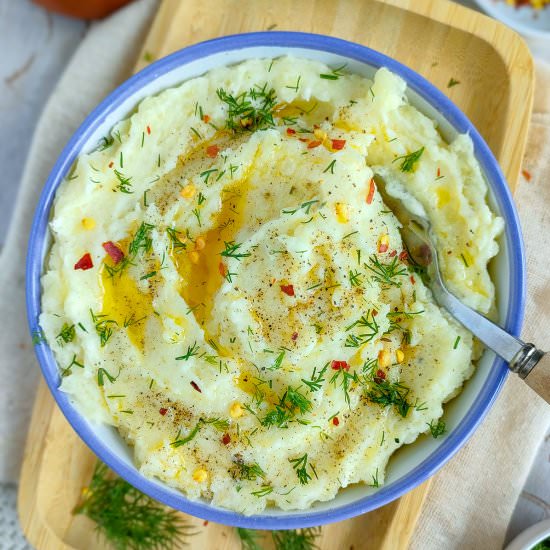 Mashed Potatoes with Greek Yogurt - Recipe photo by Sheeba@gohealthy