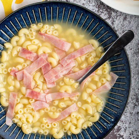 Hong Kong Style Macaroni Soup & Ham - Recipe photo by Lokness