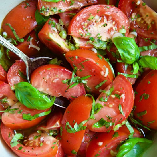 Marinated Tomatoes - Recipe photo by fromachefskitchen