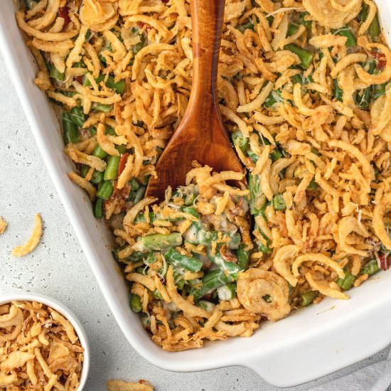 Scratch-Made Green Bean Casserole - Recipe photo by stateofdinner
