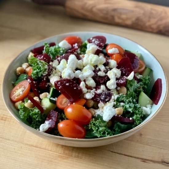 kale salad with no fuss dressing - Recipe photo by christinascucina