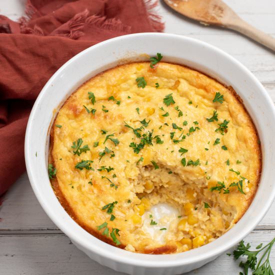 Corn Souffle Casserole - Recipe photo by biscuitsandburlap