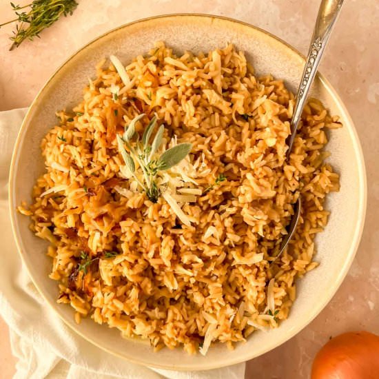 French Onion Rice - Recipe photo by apaigeofpositivity