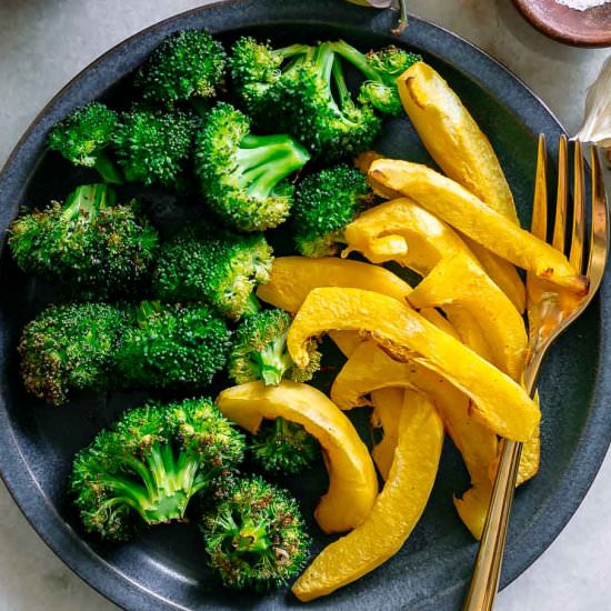 Roasted Broccoli and Acorn Squash - Recipe photo by forkintheroad
