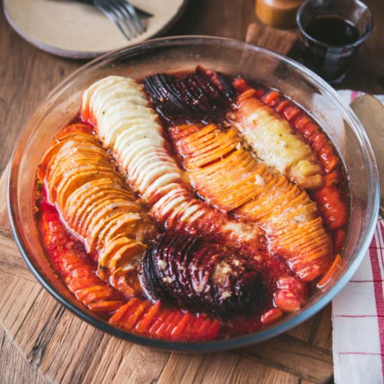 Baked Root Vegetable Gratin Recipe - Recipe photo by zesttangerine