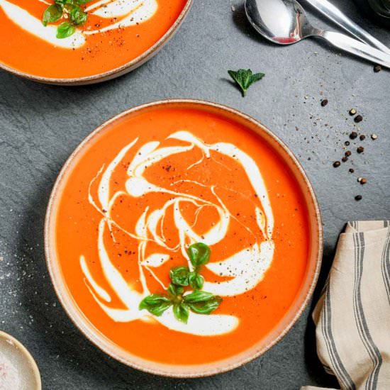 Sweet Potato and Red Pepper Soup - Recipe photo by Went Here 8 This