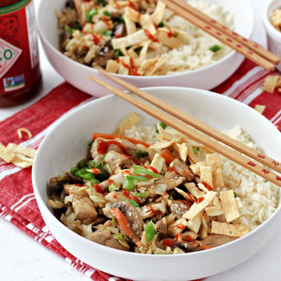 Pork and Cabbage Stir Fry Bowls - Recipe photo by ReneesKitchenAdventures