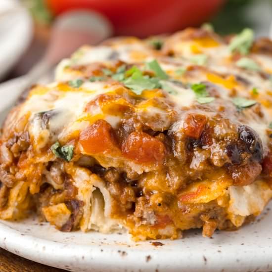 Beef Enchilada Casserole - Recipe photo by shesnotcookin