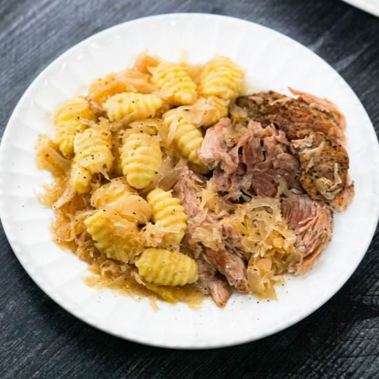 Pork Sauerkraut & Gnocchi - Recipe photo by MyLifeCookbook