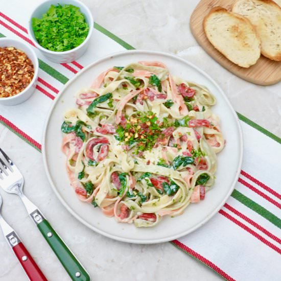 Christmas Fettuccine - Recipe photo by anothertablespoon