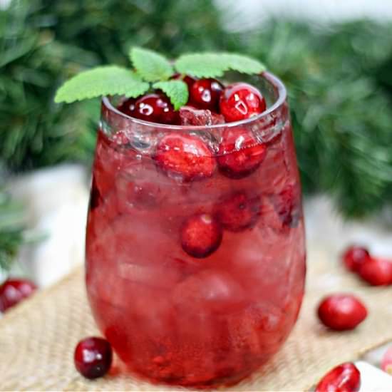 Sparkling Cranberry Crush Cocktail - Recipe photo by Skinny Sweets