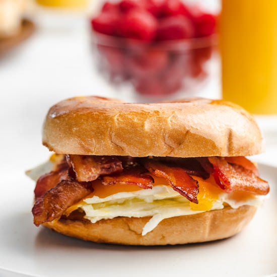Breakfast Bagel Sandwich - Recipe photo by myeverydaytable