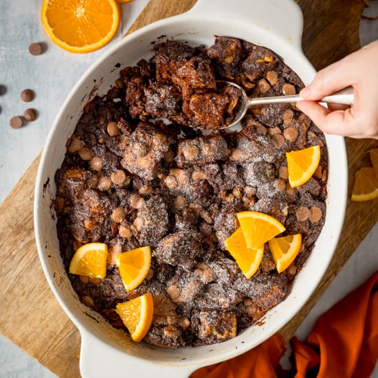 Choc Orange Bread & Butter Pudding - Recipe photo by KitchenSanctuary