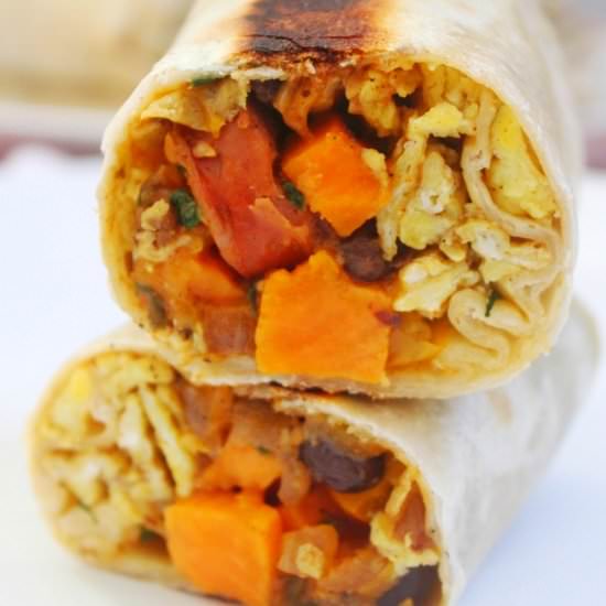 Make Ahead Breakfast Burritos - Recipe photo by The Peachee Pear