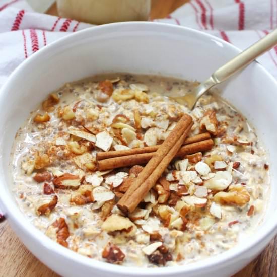Eggnog Overnight Oats - Recipe photo by The Peachee Pear