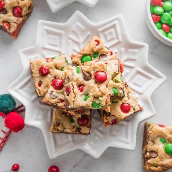 Christmas Blondies - Recipe photo by nourishandfete