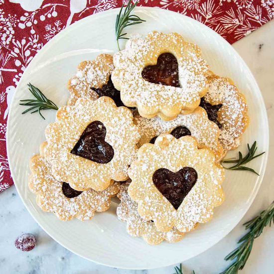 Festive Linzer Cookies - Recipe photo by iwilkerson