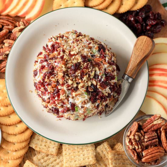 Vegan Holiday Cheese Ball - Recipe photo by My Life After Dairy