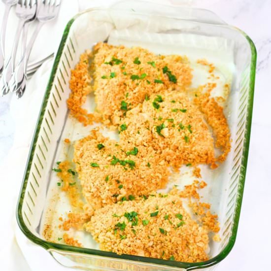 baked haddock with cracker topping - Recipe photo by nowcookthis