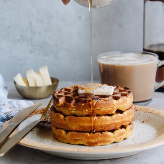 GF Pumpkin Waffles - Recipe photo by thefigjar
