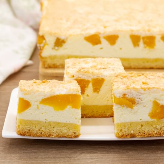 Cheesecake with peach and coconut - Recipe photo by mecooks.com