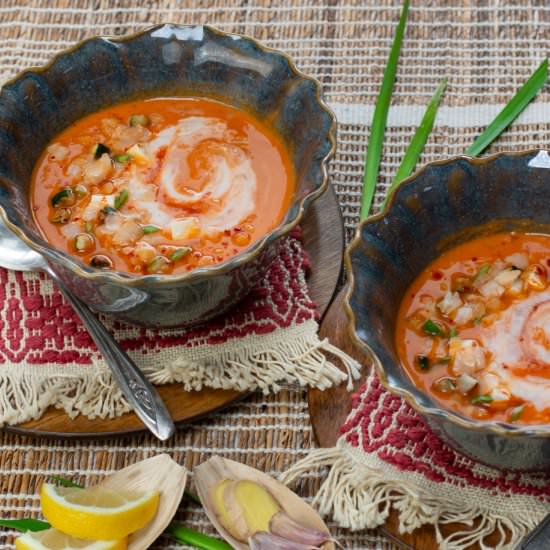 thai tomato coconut soup - Recipe photo by a zest for life