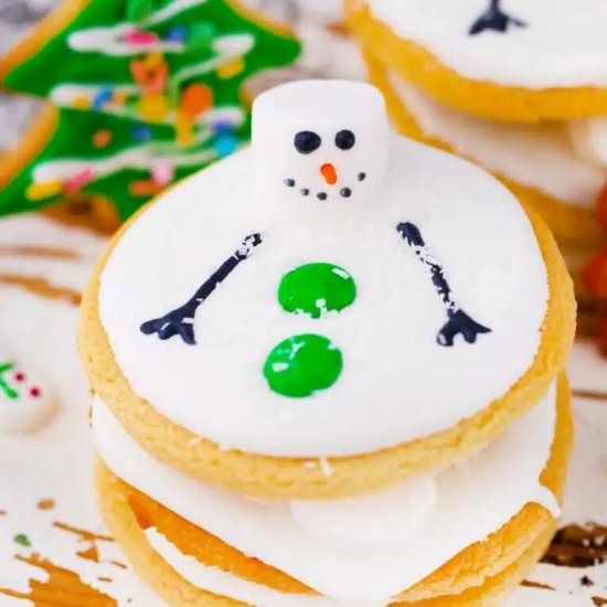 Melted Snowman Cookies - Recipe photo by 30minutesmeals
