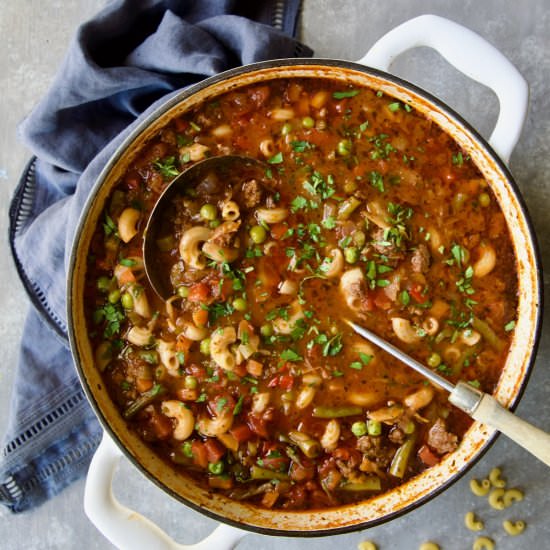 Hamburger Vegetable Soup - Recipe photo by fromachefskitchen