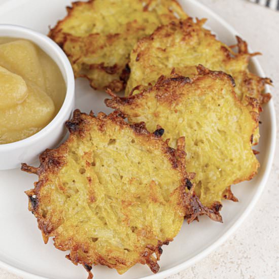 Bake Potato Latkes/Pancakes - Recipe photo by Skinny Sweets