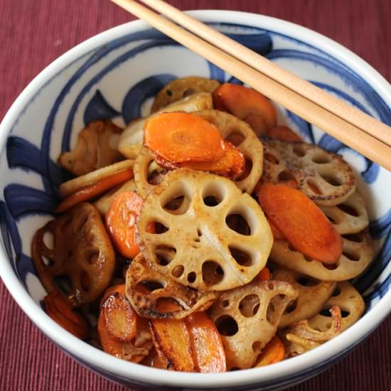 Japanese-style lotus root & carrot - Recipe photo by Food Gal