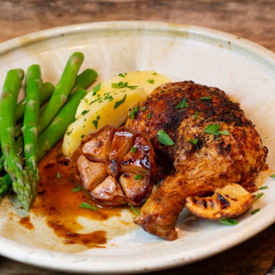 Spatchcocked Smoky Chili Chicken - Recipe photo by a zest for life